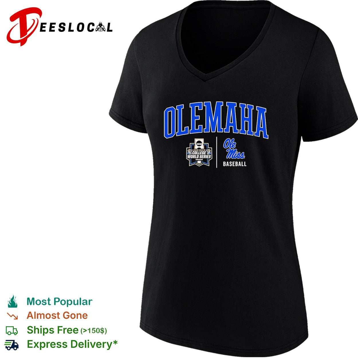 Ole Miss Rebels Baseball Olemaha 2026 Men’s College World Series shirt