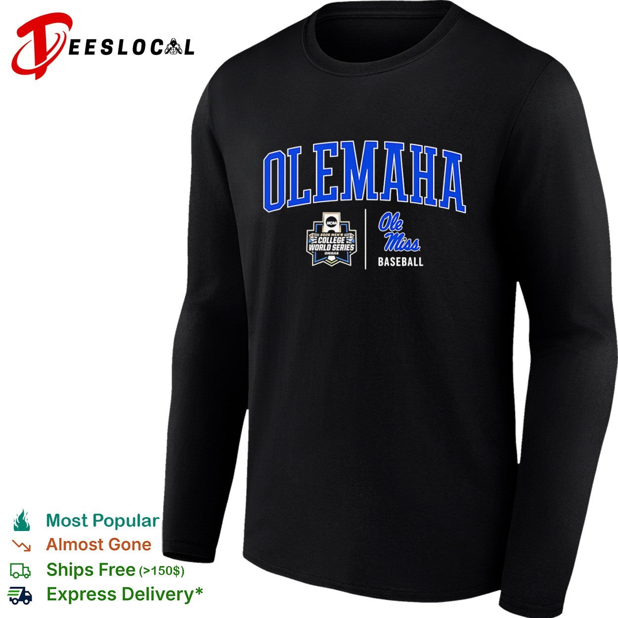Ole Miss Rebels Baseball Olemaha 2026 Men’s College World Series shirt