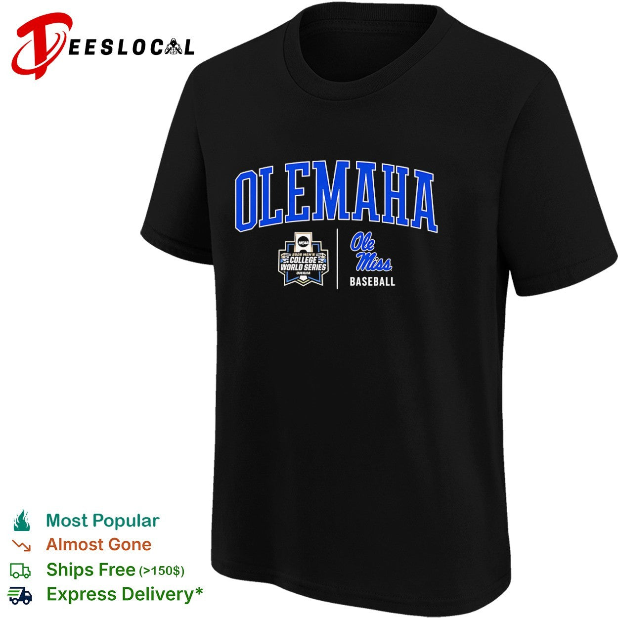 Ole Miss Rebels Baseball Olemaha 2026 Men’s College World Series shirt