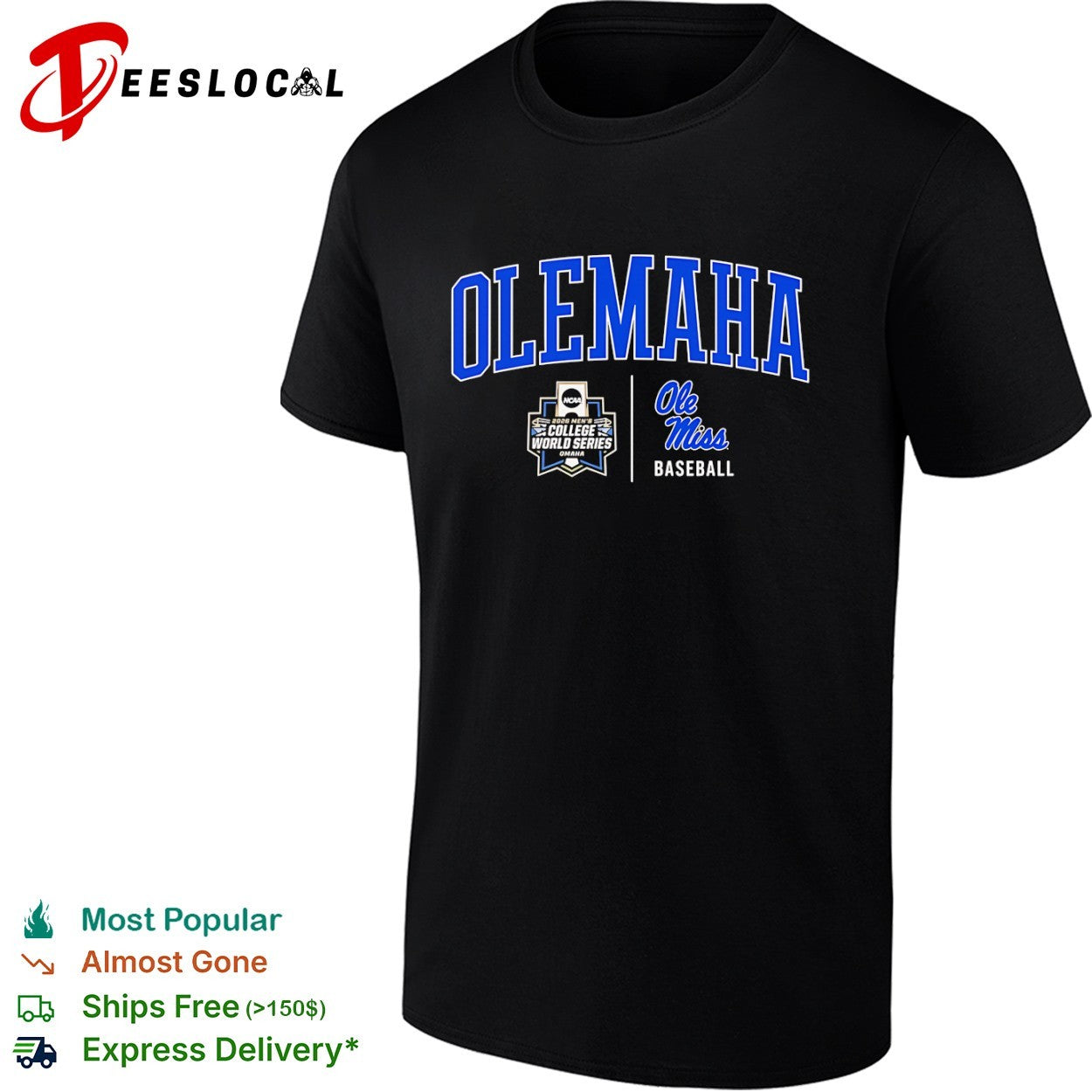 Ole Miss Rebels Baseball Olemaha 2026 Men’s College World Series shirt