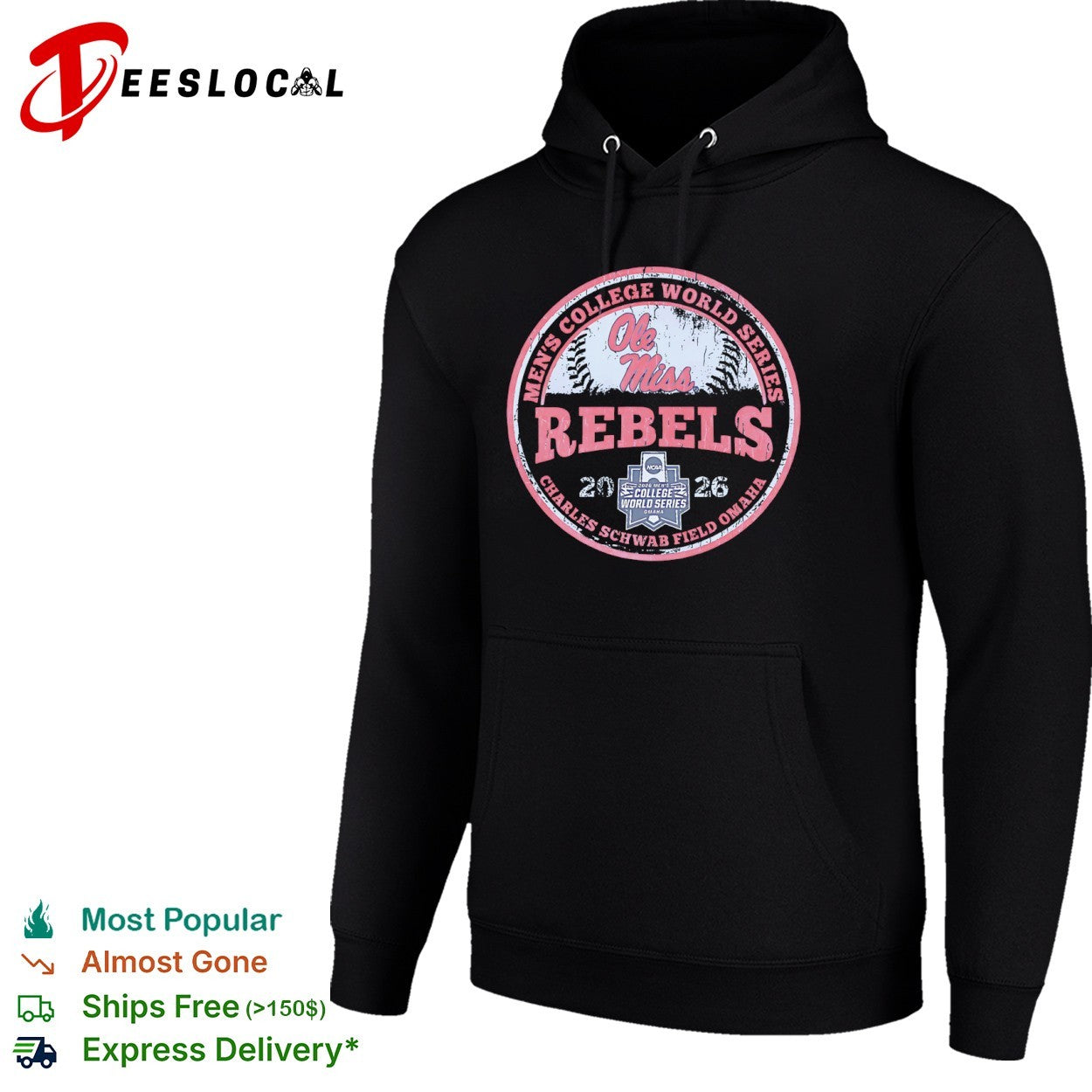 Ole Miss Rebels Men’s College World Series 2026 Charles Schwab Field Omaha shirt