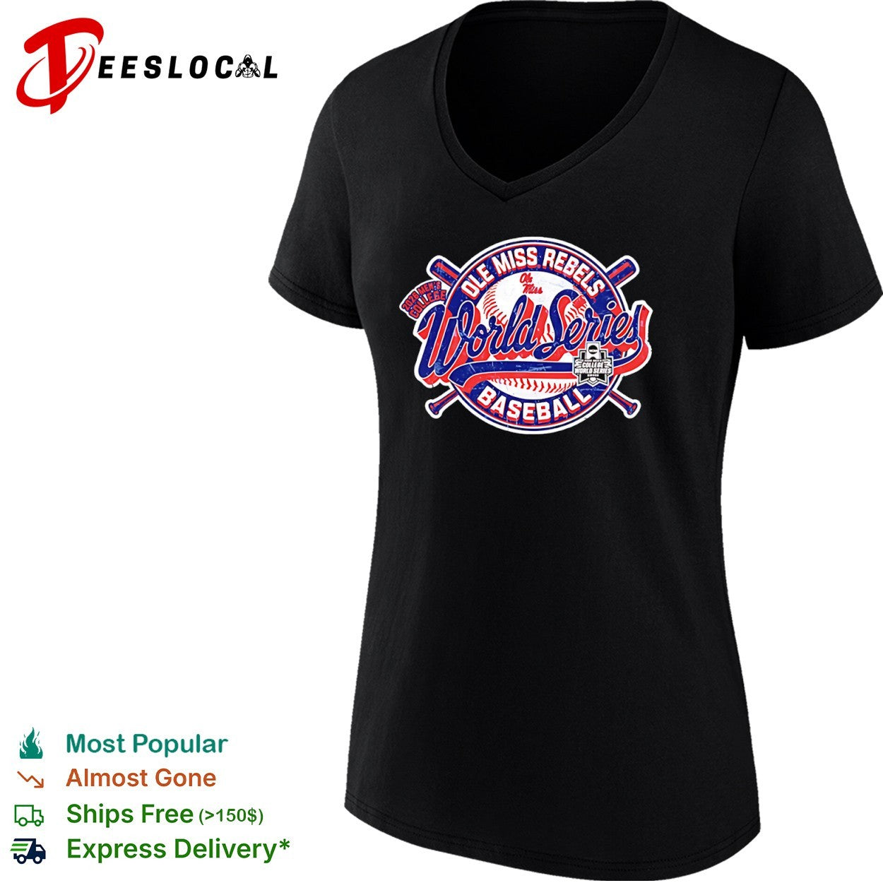Ole Miss Rebels Men’s College World Series 2026 baseball shirt