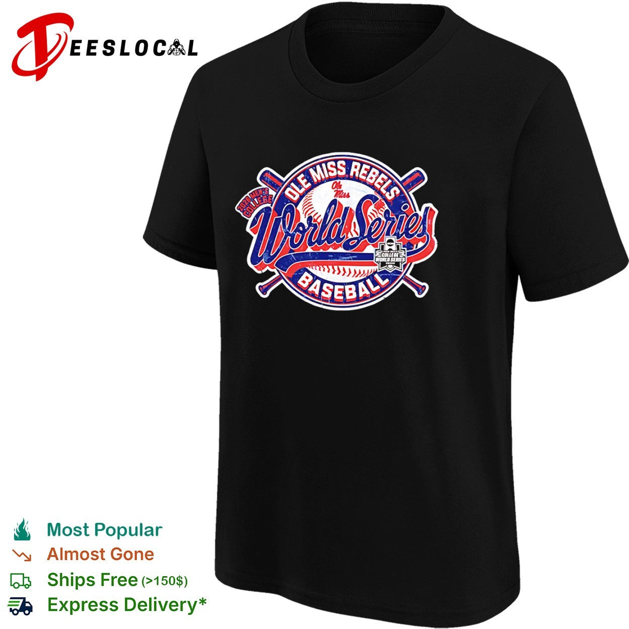 Ole Miss Rebels Men’s College World Series 2026 baseball shirt