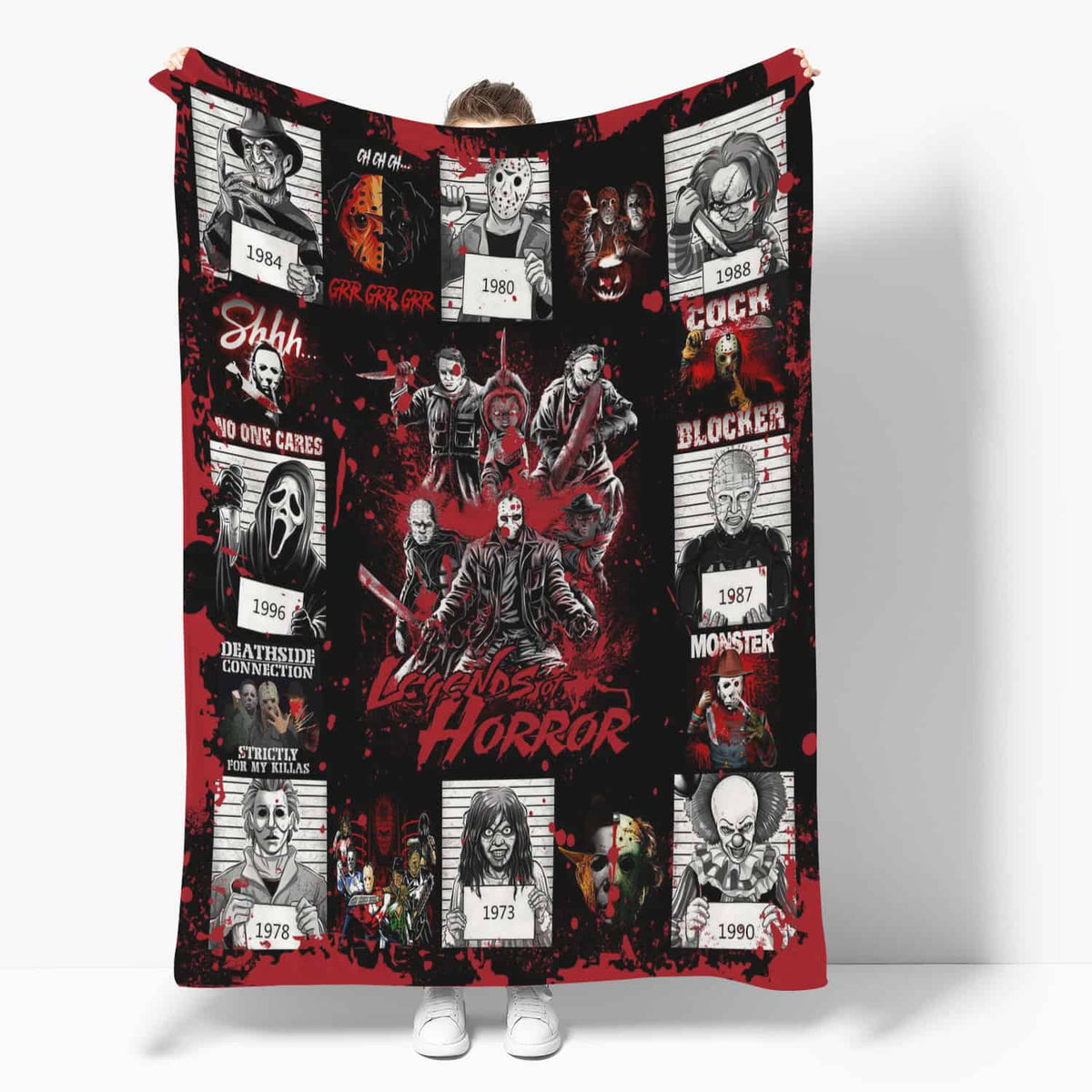 Legends Of Horror Movie Throw Blanket | Fleece Blankets| Birthday Gifts | Halloween Gifts