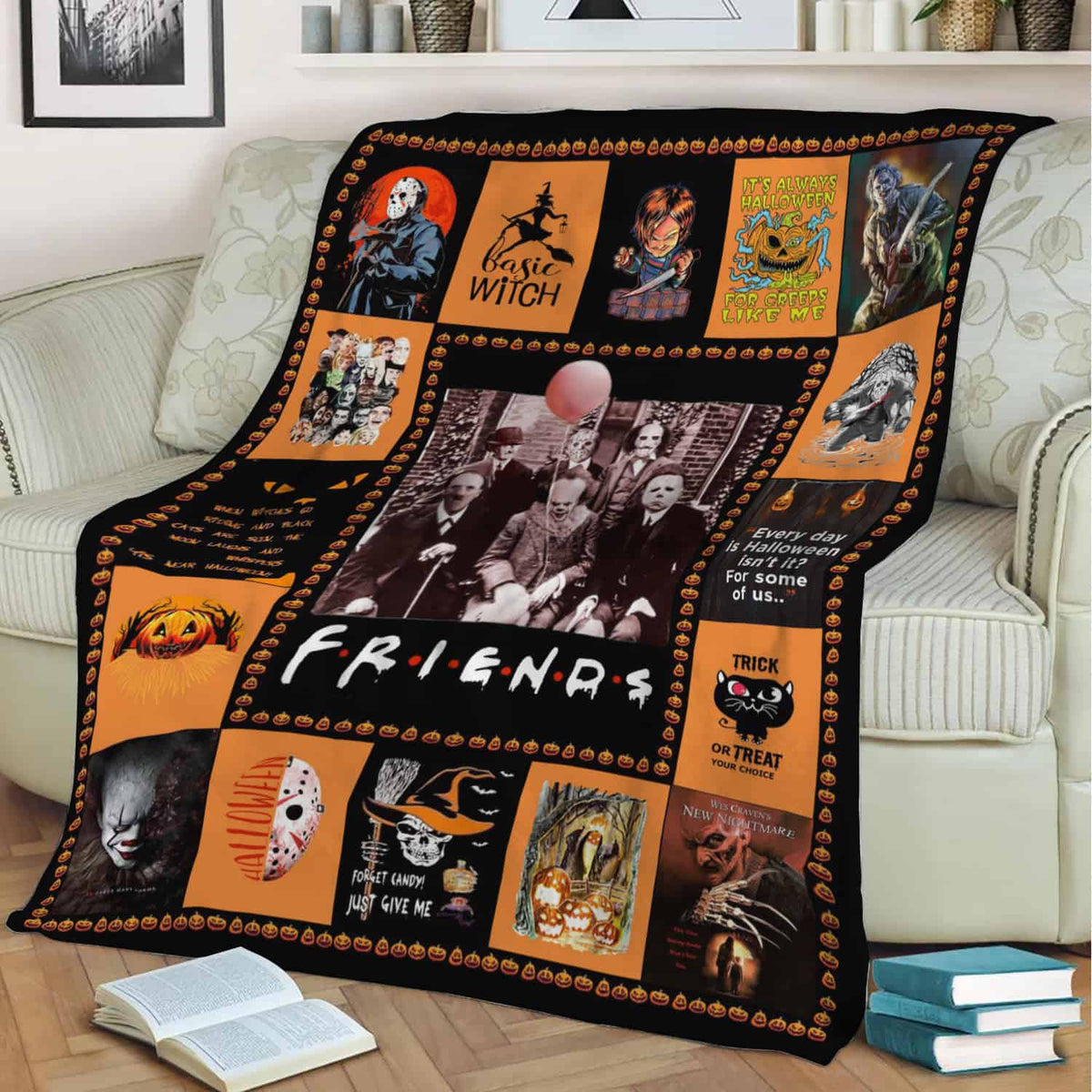Halloween Friends Horror Movie Blanket | Fleece Blankets| Birthday Gifts | Halloween Gifts
