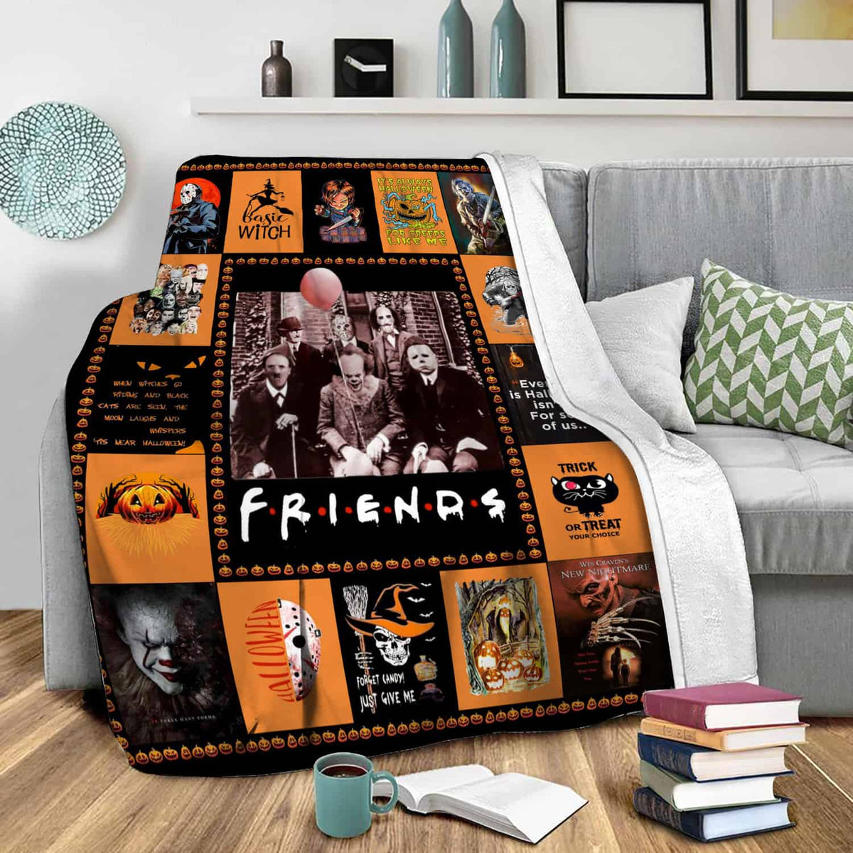 Halloween Friends Horror Movie Blanket | Fleece Blankets| Birthday Gifts | Halloween Gifts