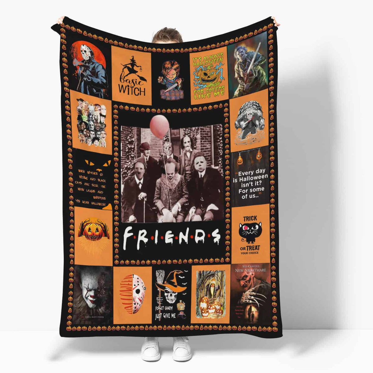Halloween Friends Horror Movie Blanket | Fleece Blankets| Birthday Gifts | Halloween Gifts