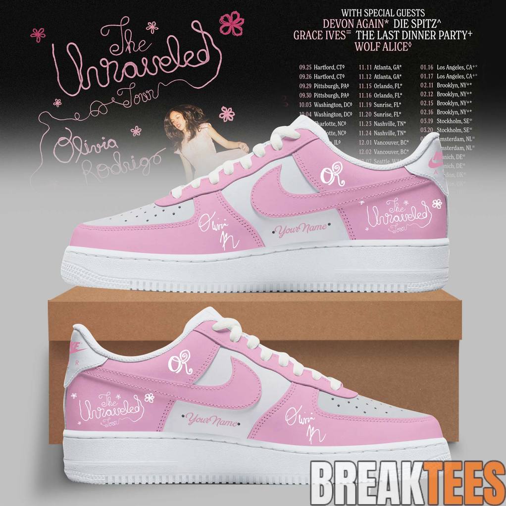 Olivia Rodrigo The Unraveled Tour 2026 Soft Chaos Custom Air Force 1