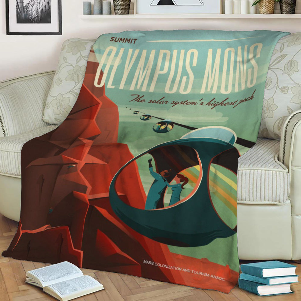 Olympus Mons Fleece Throw Blanket