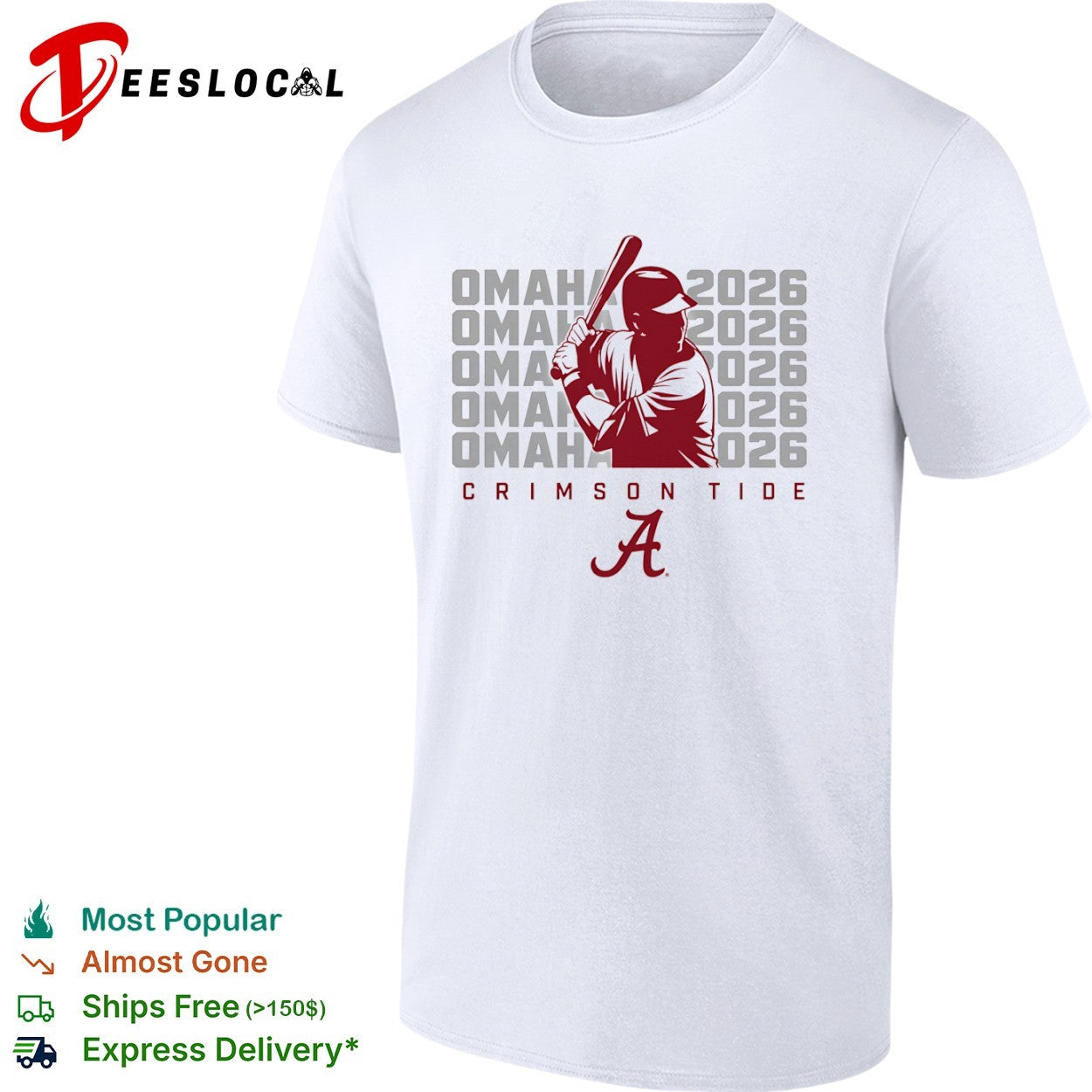Omaha 2026 Alabama Crimson Tide Baseball Logo shirt