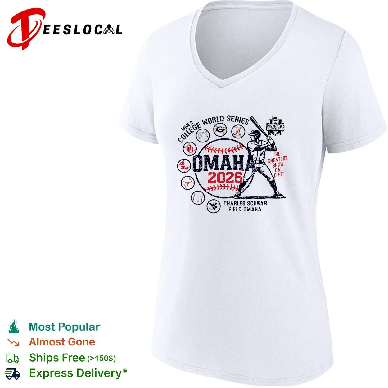 Omaha 2026 men’s college World Series Charles Schwab Field poster shirt