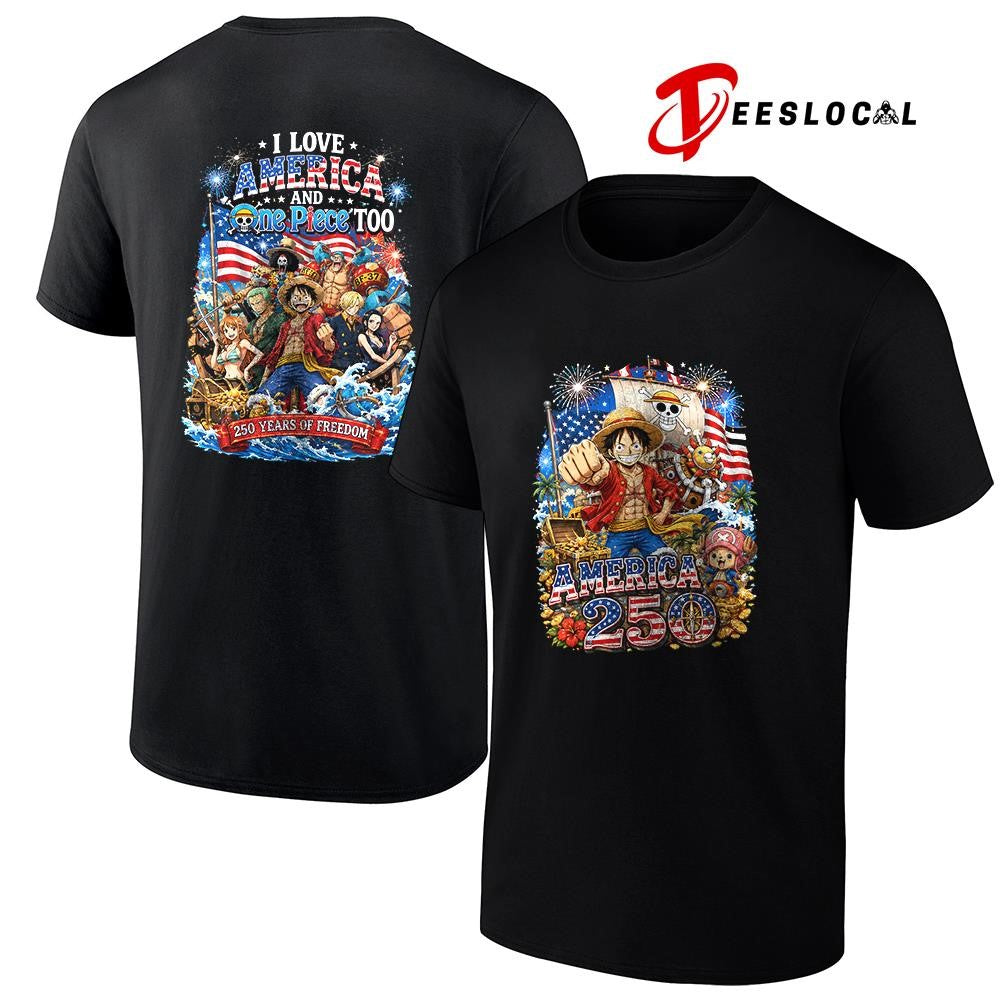 One Piece I love America 250 years of freedom graphic shirt