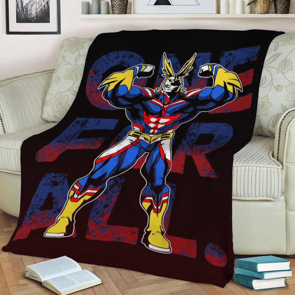 One For All All Might Mha Fleece Throw Blanket
