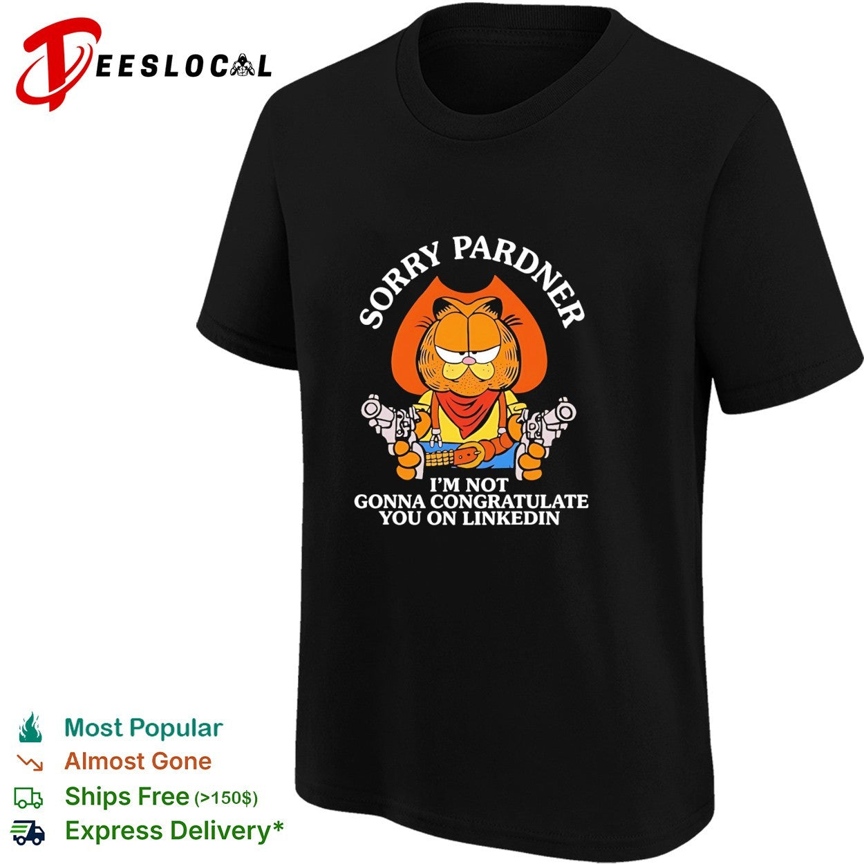 Orange cat sorry pardner I’m not gonna congratulate you on linkedin Cowboy shirt