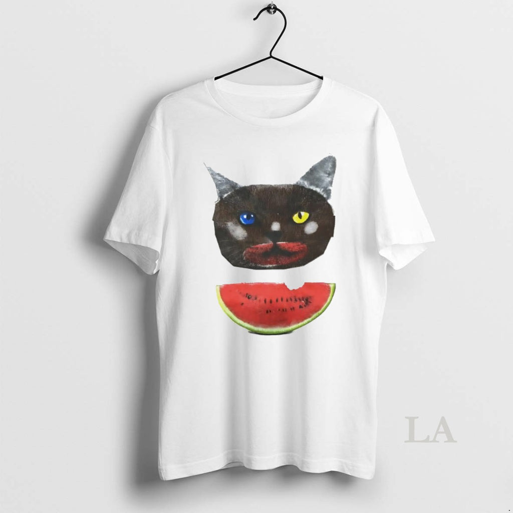 Original Cat Eat Watermelon Art
