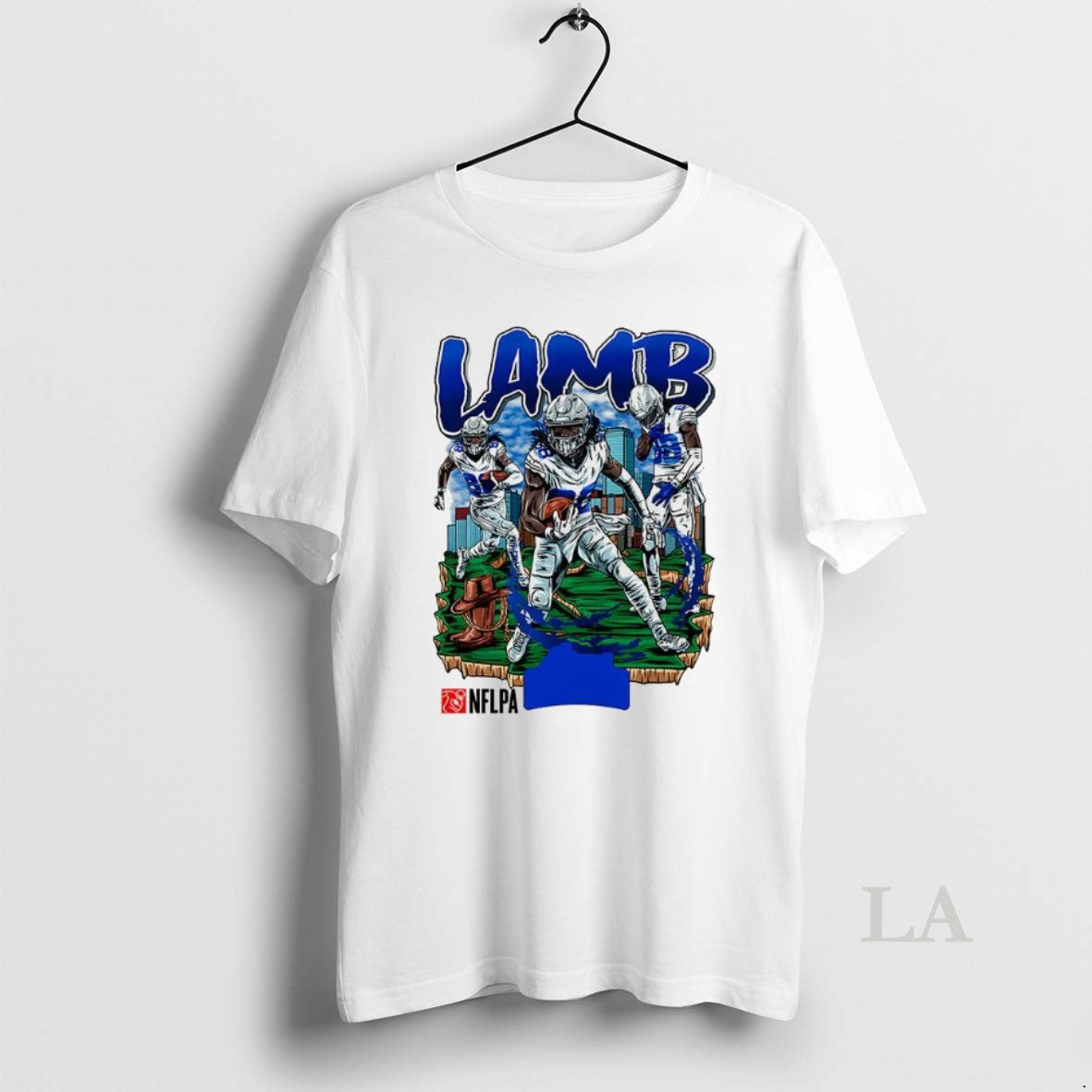 Original Ceedee Lamb Dallas Cowboys Football Skyline Graphic