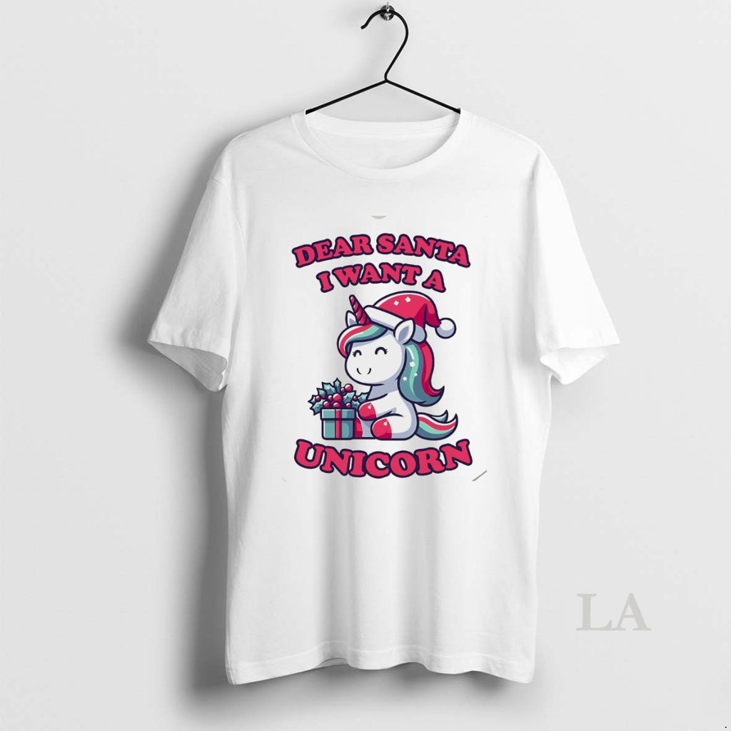 Original Dearsanta I Want A Unicorn Christmas Gift White