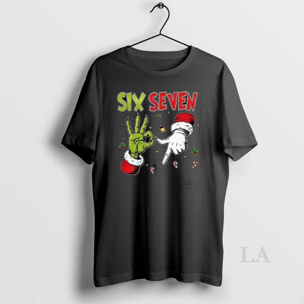 Original Grinch And Santa Hands Six Seven Christmas
