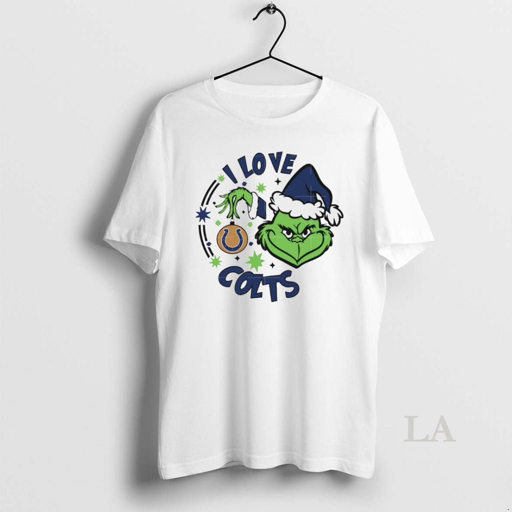 Original Indianapolis Colts X Santa Grinch I Love Colts Christmas White