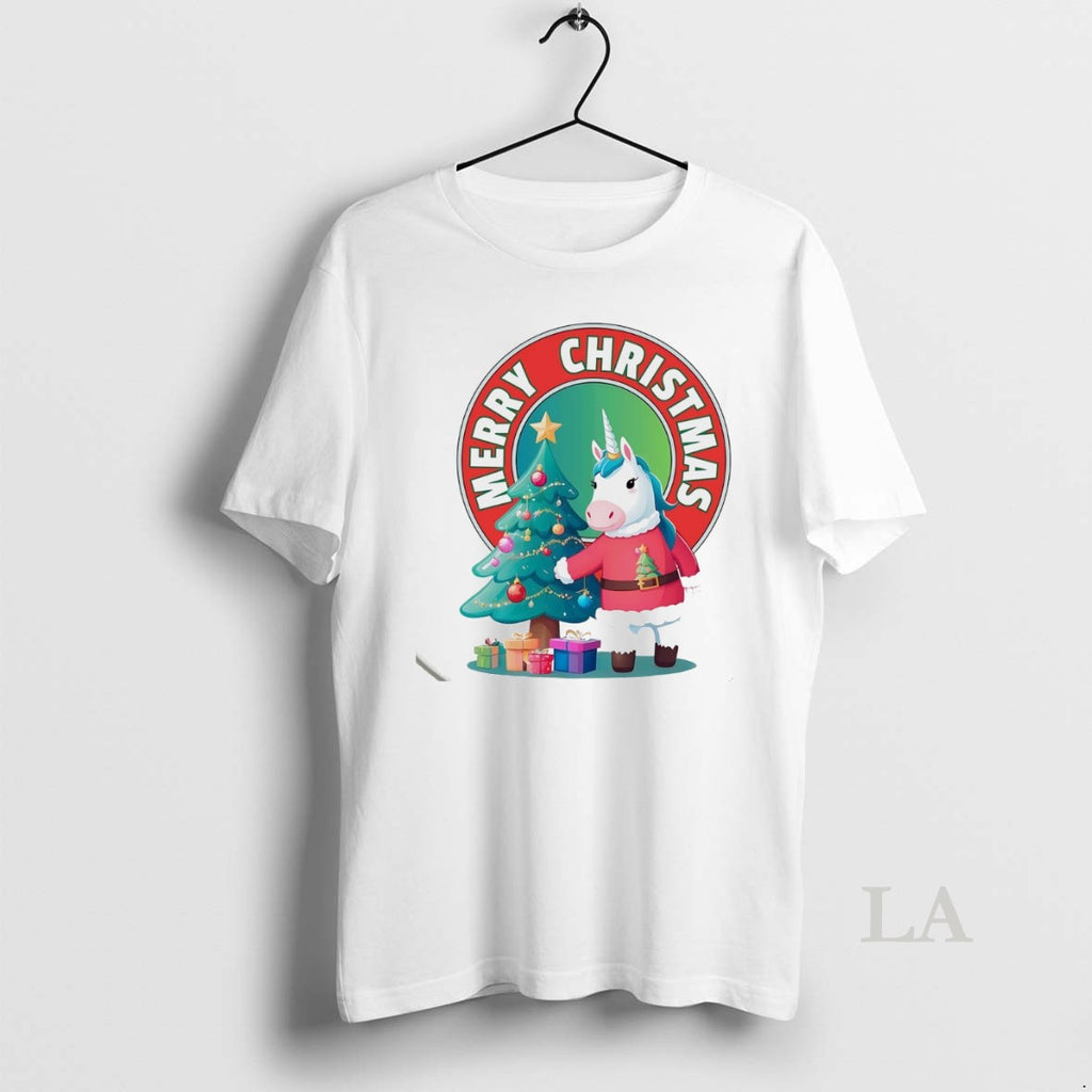 Original Merry Christmas Unicorn Tree Holiday Gift White