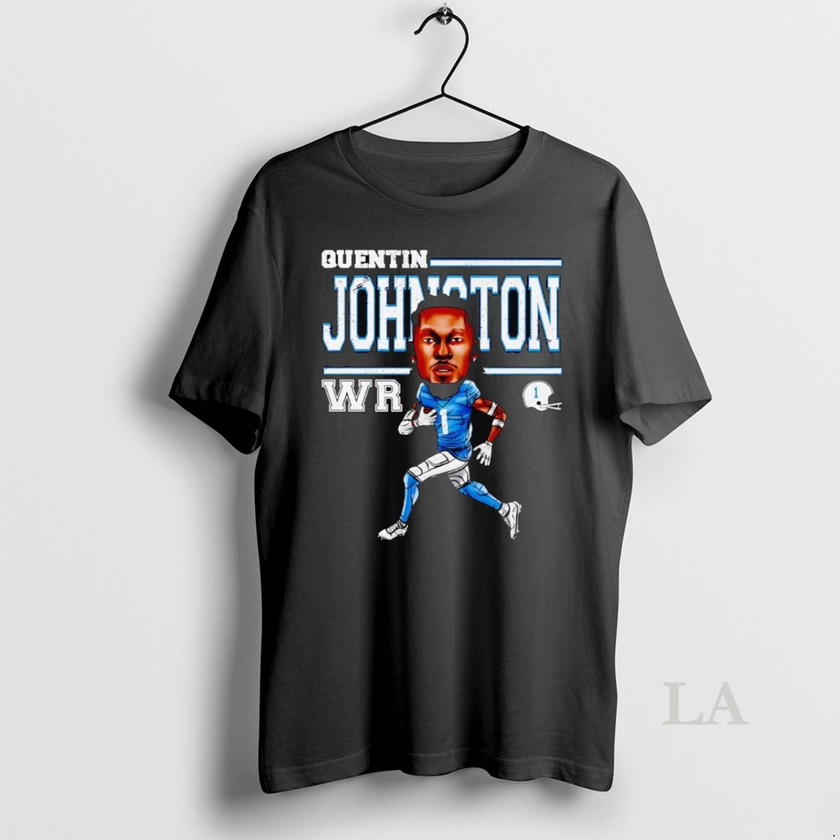 Original Quentin Johnston Cartoon Running Los Angeles Chargers