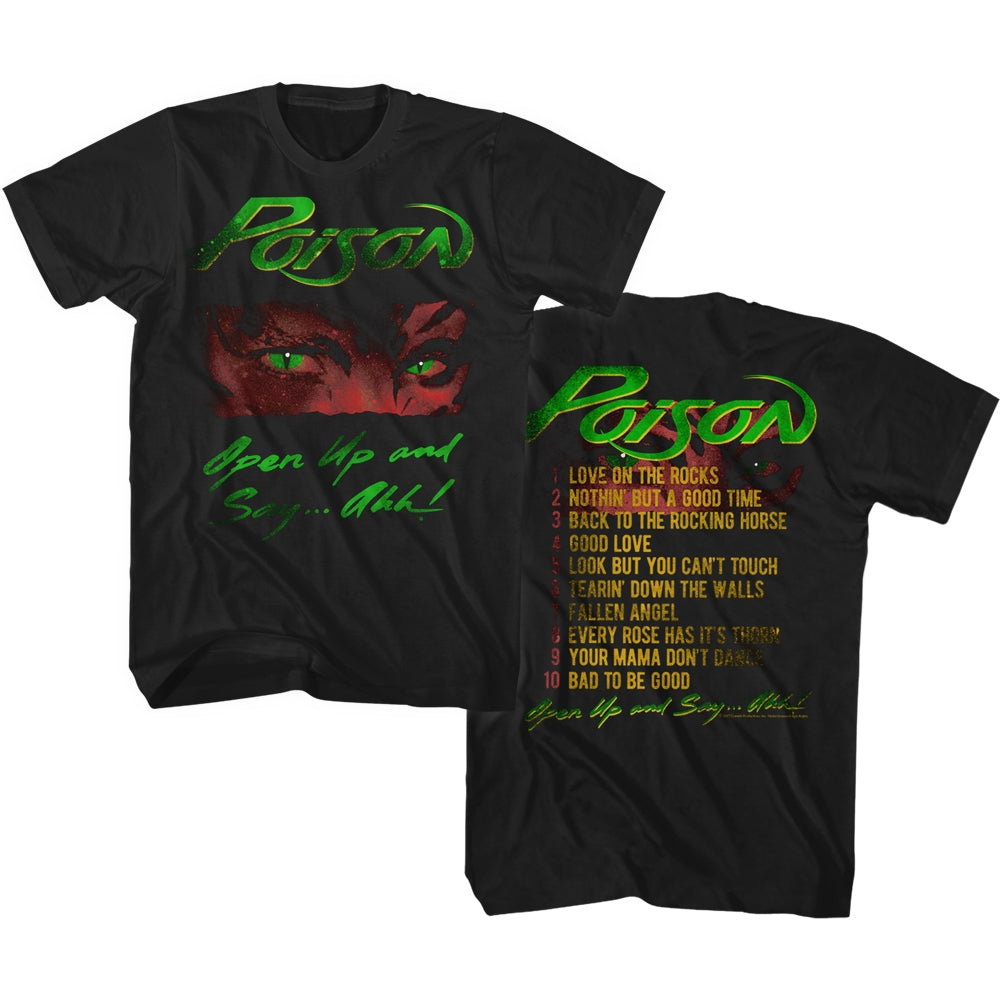 Poison S S Open Up Solid Black T-Shirts