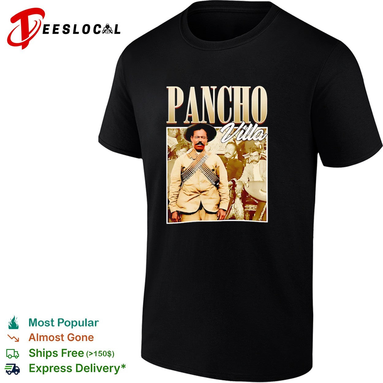 Pancho Villa Mexican Revolution Leader Portrait Historical Figure shirt