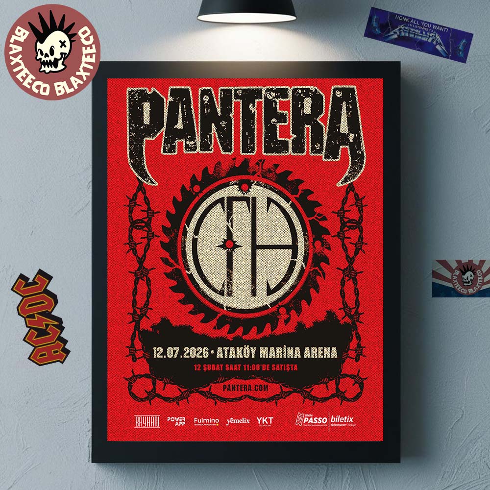 Pantera Istanbul Turkey 2026 Show First Time Playing At Atakoy Marina Arena On July 12 2026 Home Decor Poster Canvas