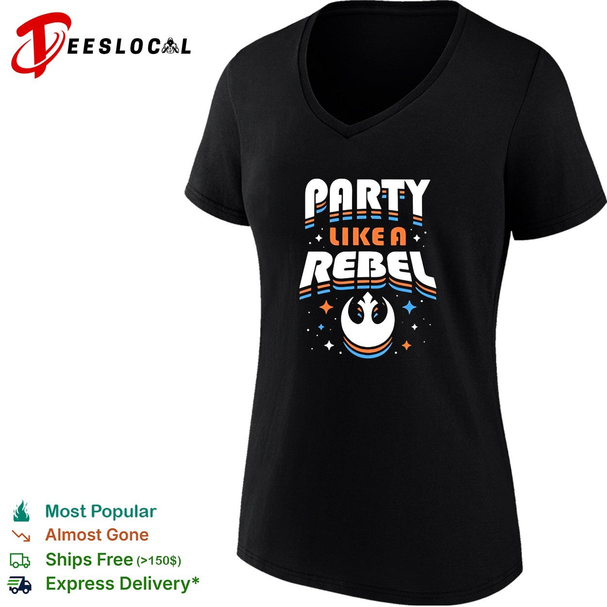 Party like a rebel Star Wars Rebel Alliance logo retro shirt