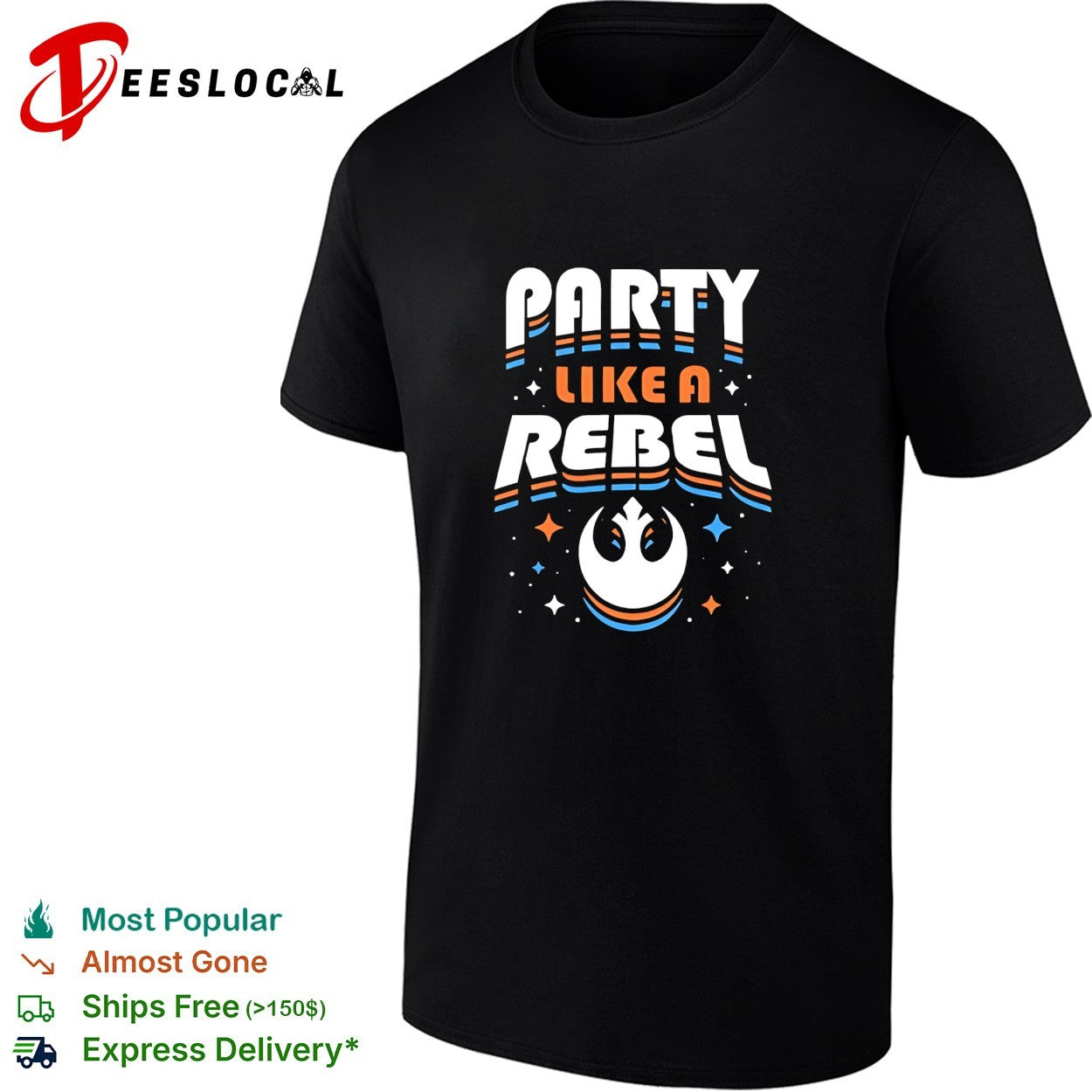 Party like a rebel Star Wars Rebel Alliance logo retro shirt