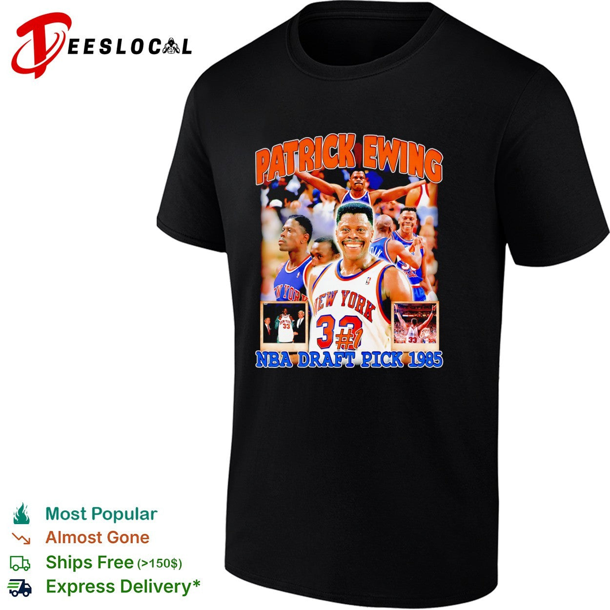 Patrick Ewing New York Knicks NBA Draft Pick 1985 Basketball shirt
