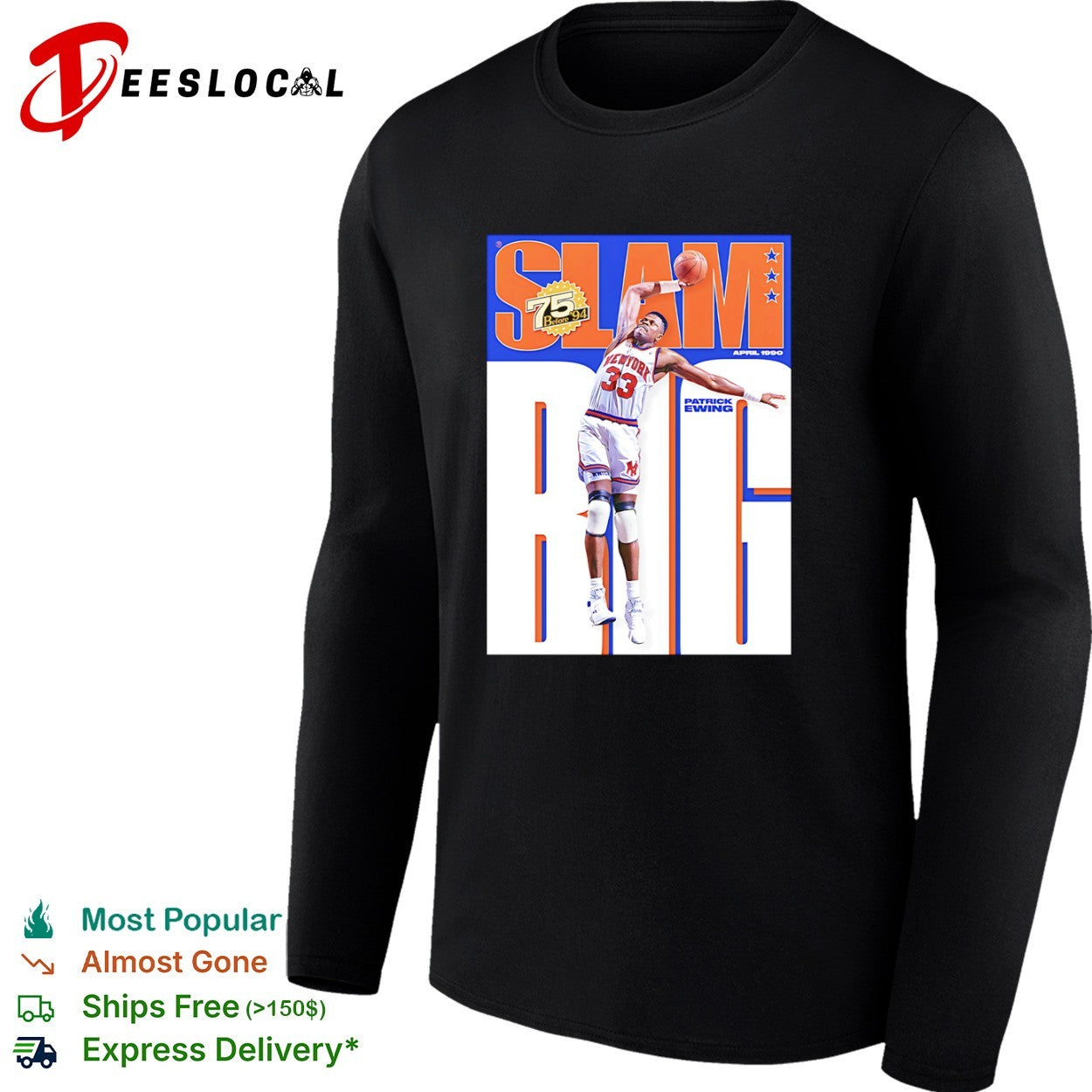 Patrick Ewing New York Knicks SLAM 75 Before 94 April 1990 shirt