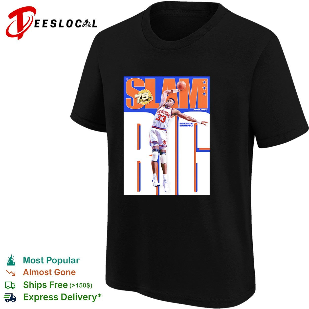 Patrick Ewing New York Knicks SLAM 75 Before 94 April 1990 shirt