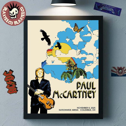 Paul McCartney Columbus Ohio 2025 Got Back Tour Event Poster At Nationwide Arena On November 8 2025 Home Decor Poster Canvas