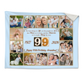 99th Birthday Blanket, Personalized 99th Birthday Photo Gift, Custom Family Photo Blanket, 99 Years Loved Gift, Birthday Memory Blanket for Grandma
