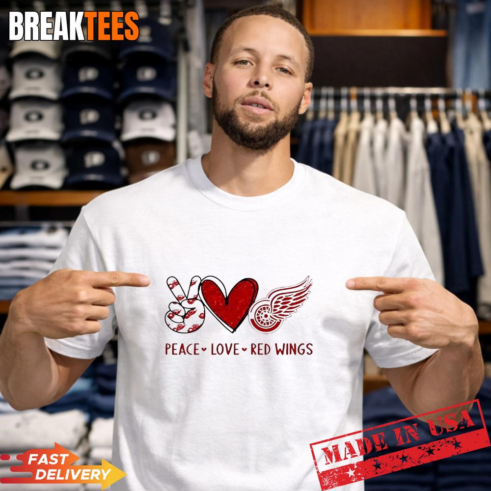 Peace Love Detroit Red Wings NHL Shirt