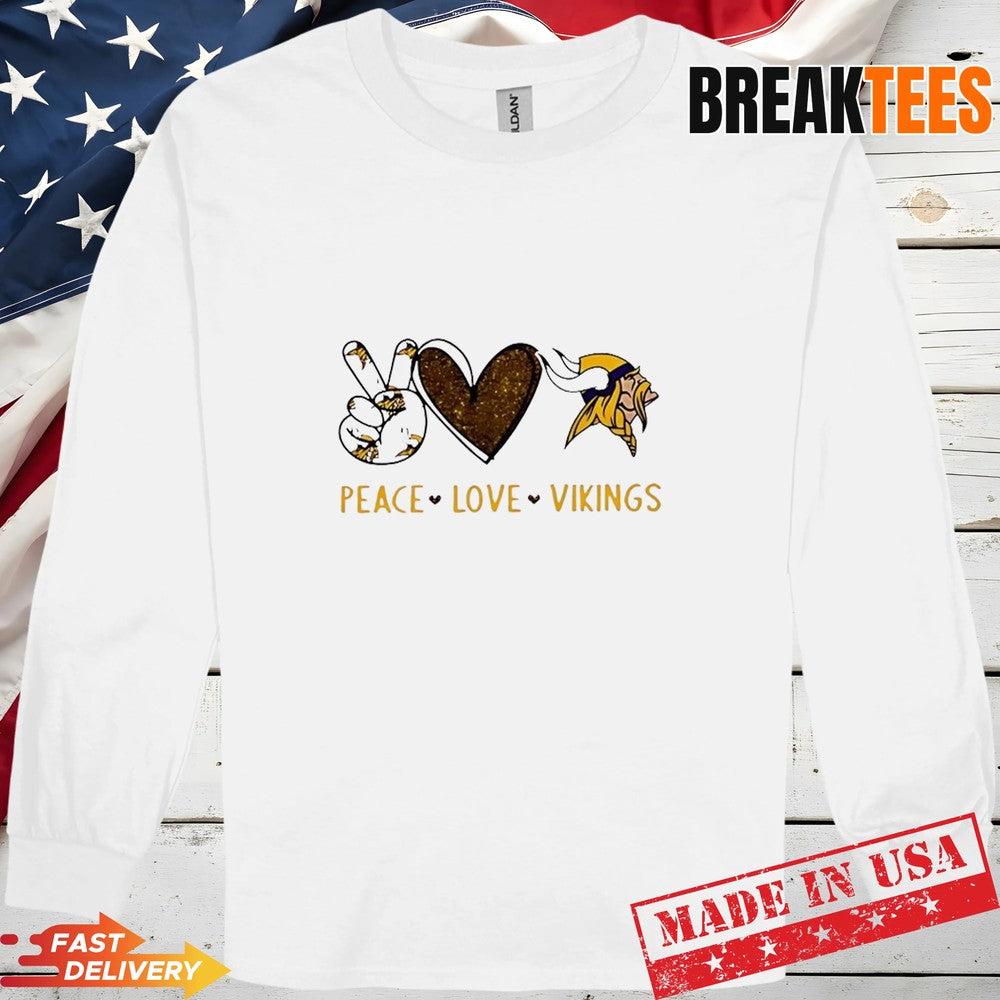 Peace Love Minnesota Vikings NFL Shirt