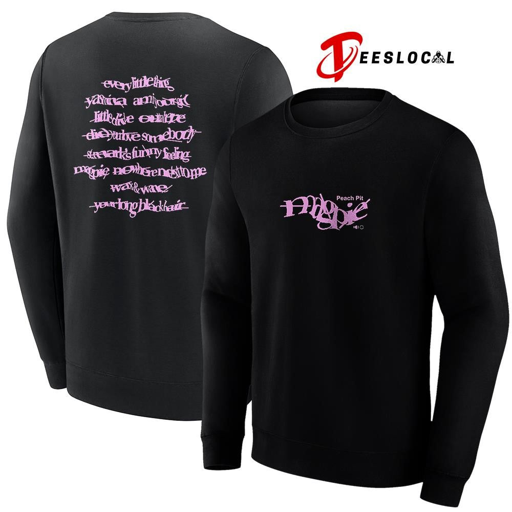 Peach Pit magpie tracklist graphic shirt