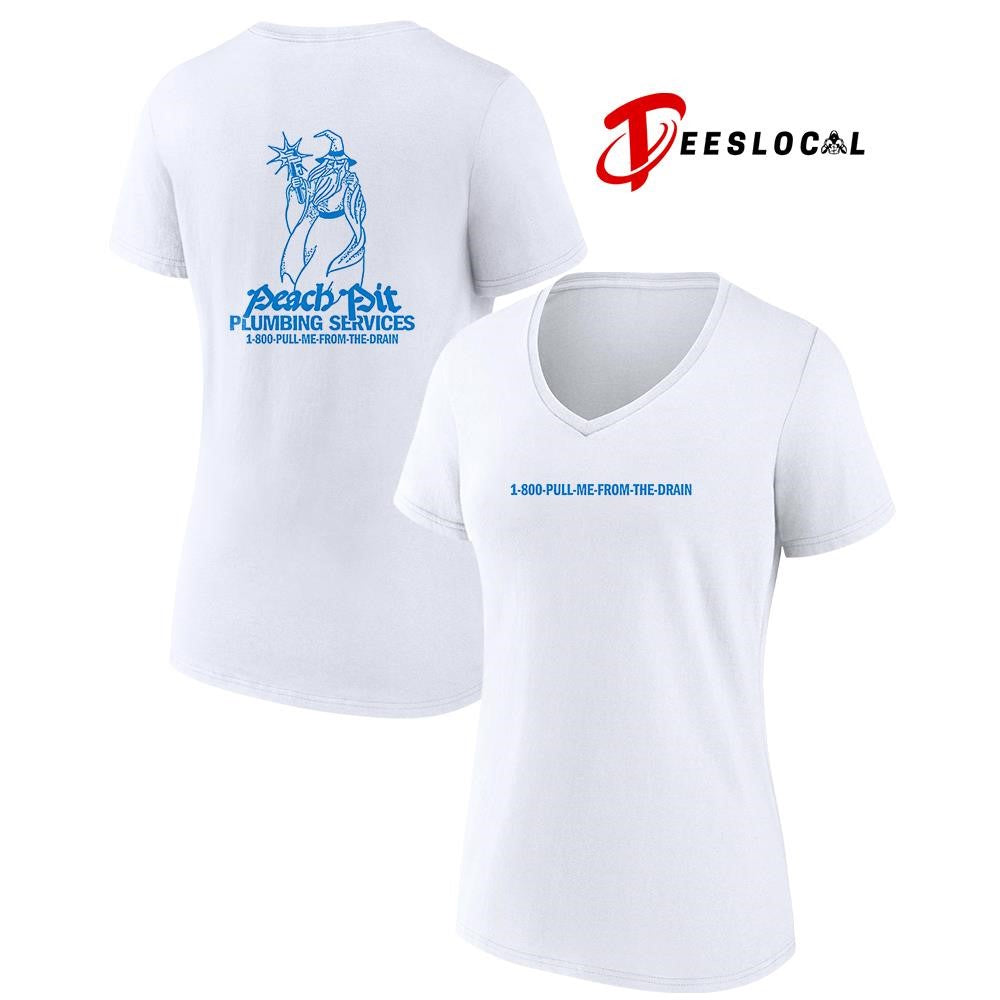 Peach Pit plumbing services pull me from the drain wizard biz art shirt