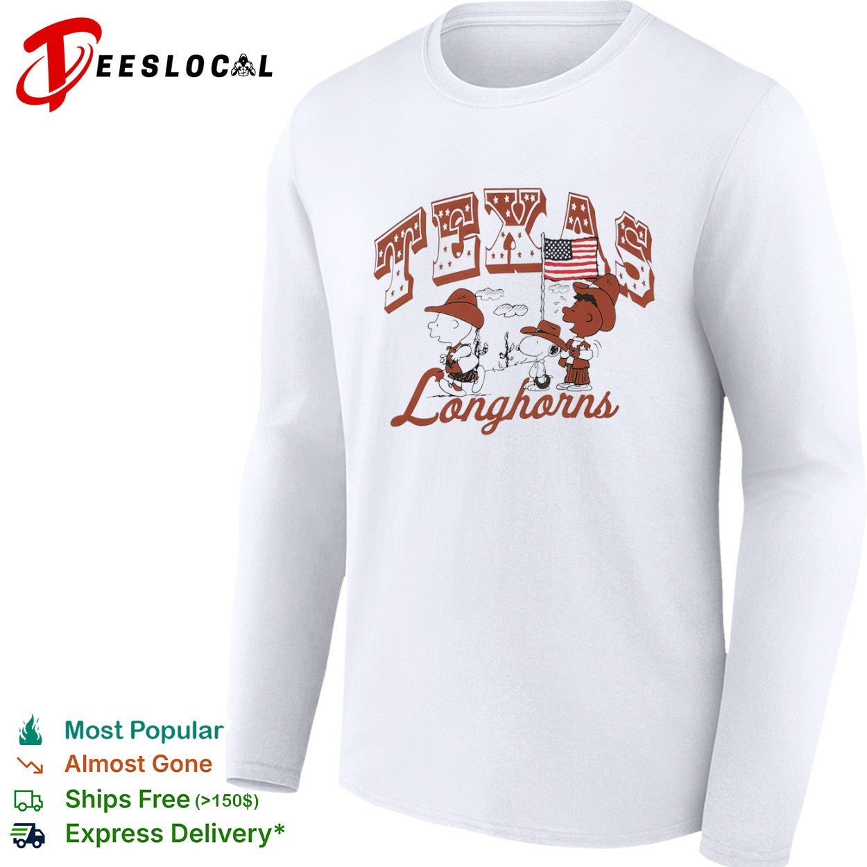 Peanuts Charlie Brown Snoopy Franklin Texas Longhorns NCAA Shirt