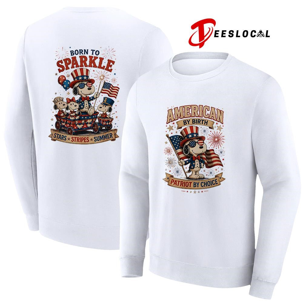 Peanuts Snoopy American by birth Patriot by choice born to sparkle shirt