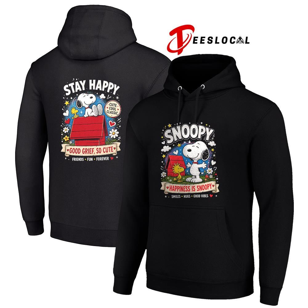 Peanuts Snoopy happiness is Snoopy smile hugs good vibes good grief so cute shirt