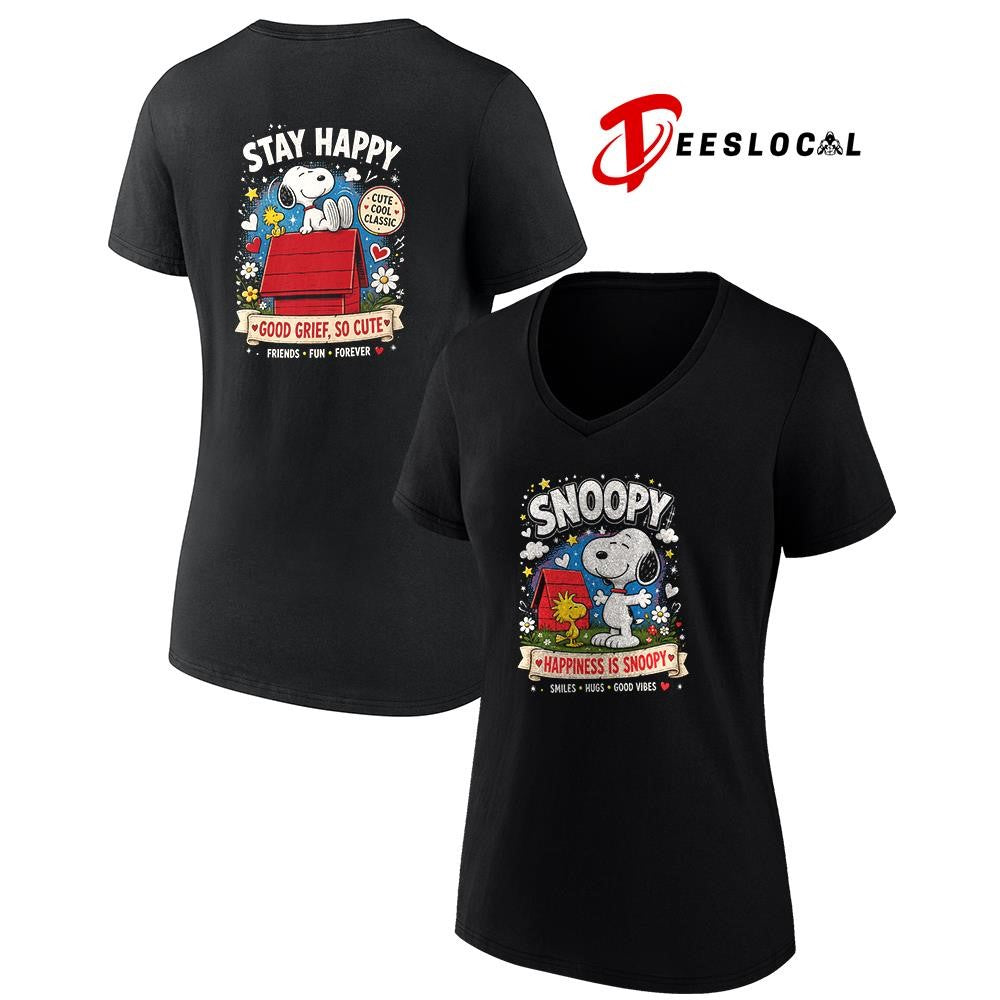 Peanuts Snoopy happiness is Snoopy smile hugs good vibes good grief so cute shirt
