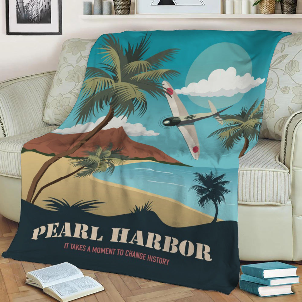 Pearl Harbor Fleece Throw Blanket