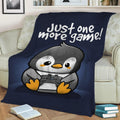 Penguin one more game Fleece Throw Blanket