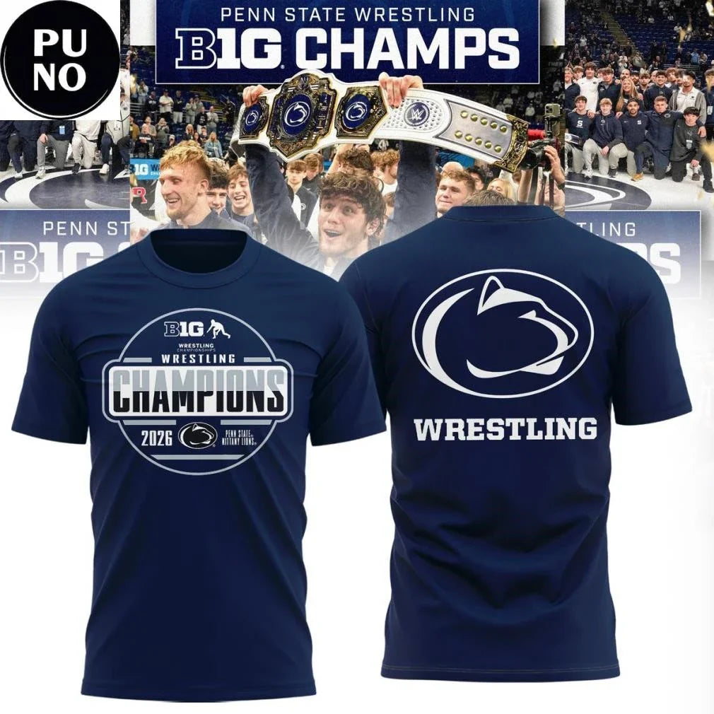 Penn State Wrestling Sets School Scoring Record 2026 Big Ten Championship Shirt
