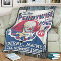 Pennywise Clown Poster Fleece Throw Blanket