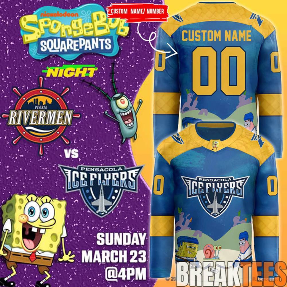 Pensacola Ice Flyers x SpongeBob Squarepants Hockey Jersey