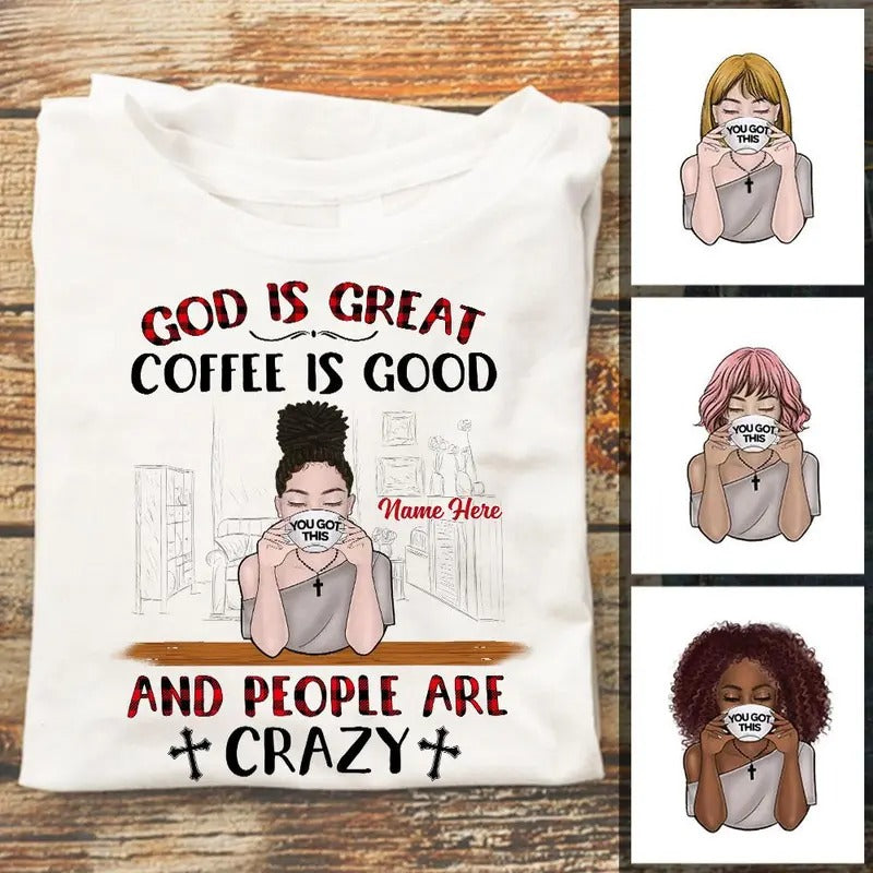 Personalized Coffee &Amp; Jesus Ag32 95O57 T-Shirts