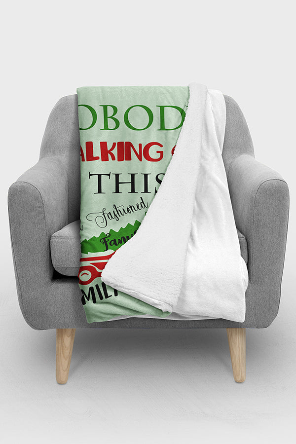 Personalized Family Christmas Fleece Blanket Green